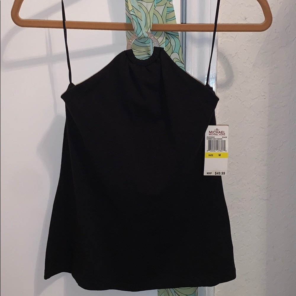 NWT Michael Kors black sleeveless halter